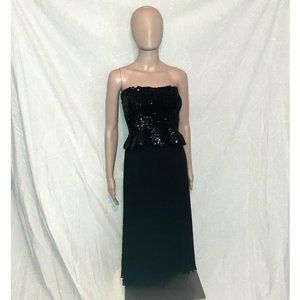 vintage late 70s - early 80s sequinned peplum cropped tube top